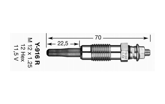Glödstift D-Power Y-916J NGK, bild 3