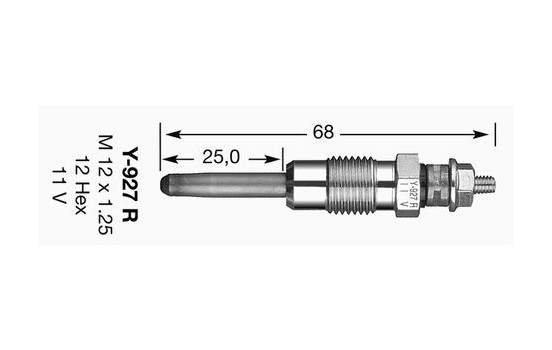Glödstift D-Power Y-927J NGK, bild 3