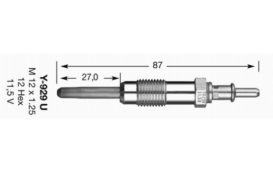 Glödstift D-Power Y-929U NGK, bild 3