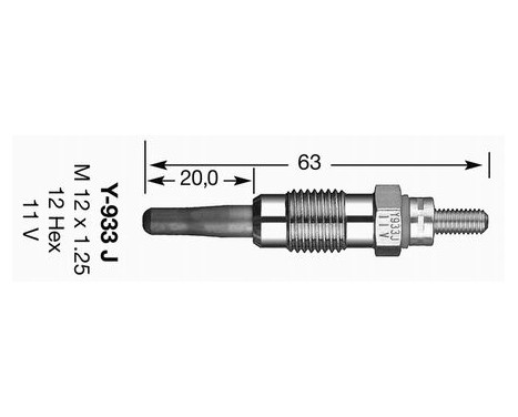 Glödstift D-Power Y-933J NGK, bild 3