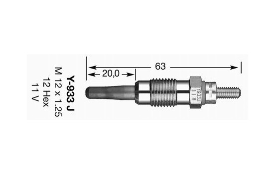 Glödstift D-Power Y-933J NGK, bild 3