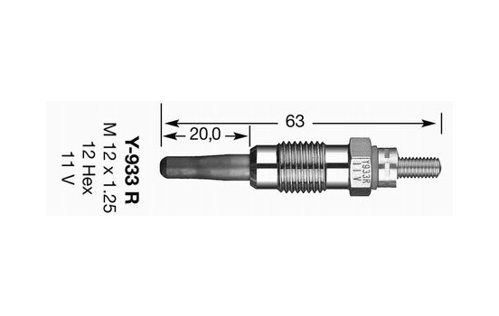 Glödstift D-Power Y-933J NGK, bild 4