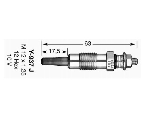 Glödstift D-Power Y-937J NGK, bild 2