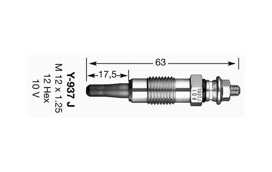 Glödstift D-Power Y-937J NGK, bild 2