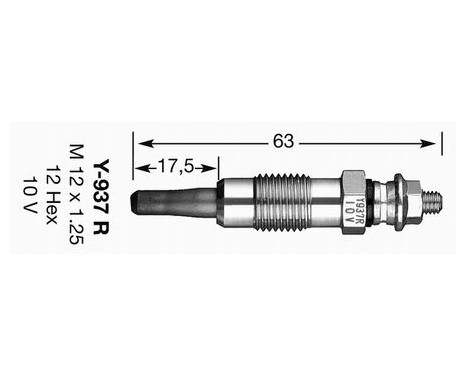 Glödstift D-Power Y-937J NGK, bild 3