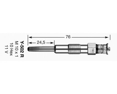 Glödstift Y-502R NGK, bild 2