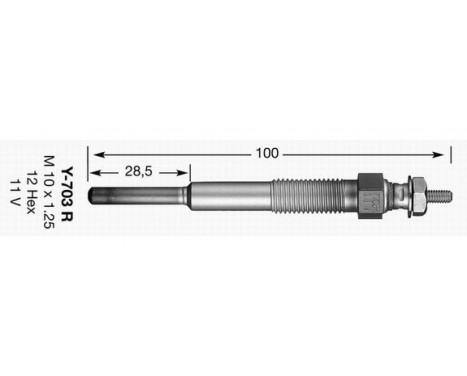 Glödstift Y-703R NGK, bild 2