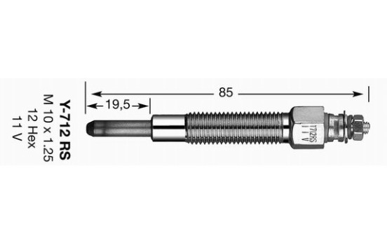 Glödstift Y-712RS NGK, bild 2