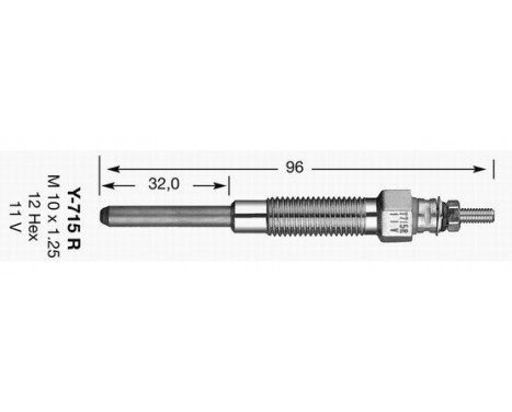 Glödstift Y-715R NGK, bild 2