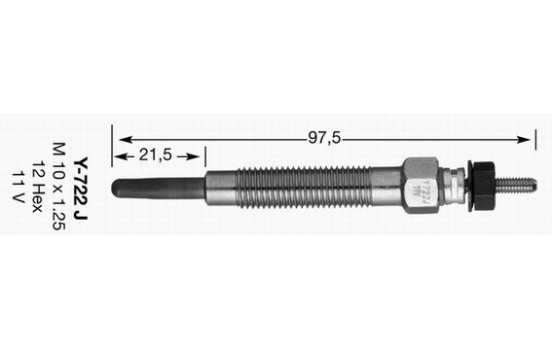 Glödstift Y-722JS NGK, bild 2
