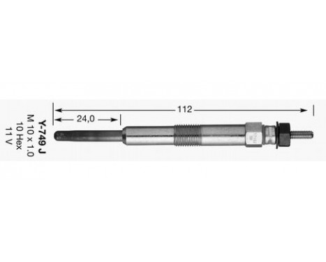 Glödstift Y-749J NGK, bild 2