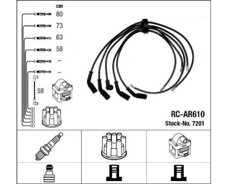 Tändkabelsats RC-AR610 NGK