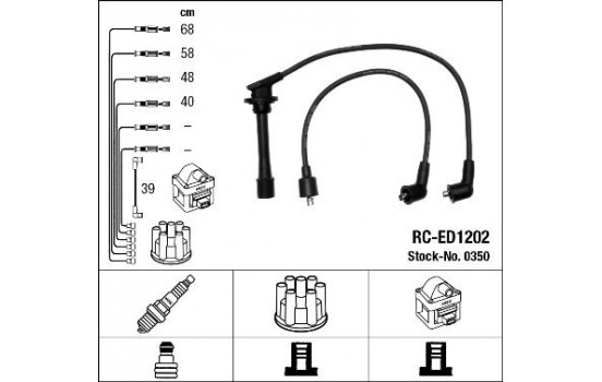 Tändkabelsats RC-ED1202 NGK