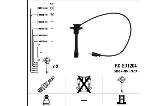 Tändstiftskabelsats RC-ED1204 NGK