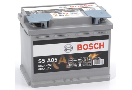 Bosch Silver auto accu S5A05 - 60Ah - 680A - aangepast voor voertuigen met start-stopsysteem