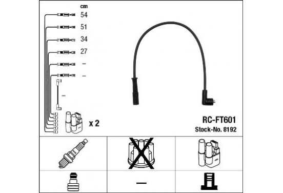 Bougiekabelset RC-FT601 NGK