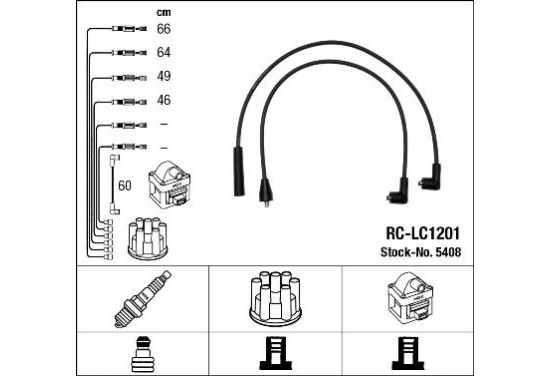 Bougiekabelset RC-LC1201 NGK