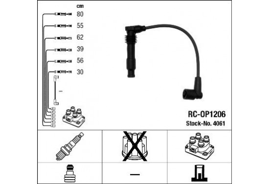 Bougiekabelset RC-OP1206 NGK