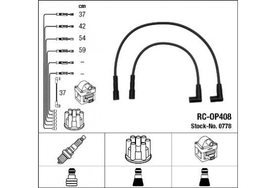 Bougiekabelset RC-OP408 NGK