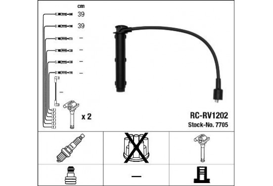 Bougiekabelset RC-RV1202 NGK