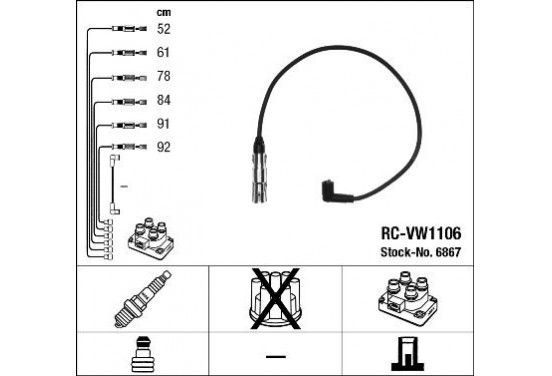 Bougiekabelset RC-VW1106 NGK