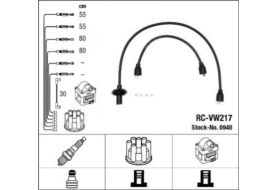 Bougiekabelset RC-VW217 NGK