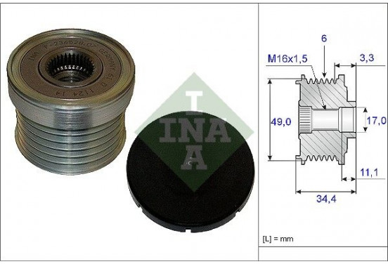 Vrijlooppoelie dynamo 535018310 Ina