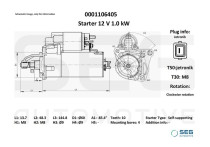 Starter Peugeot / Mini 0.9 kw