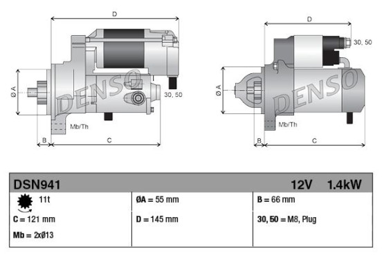 Startmotor DSN941 Denso