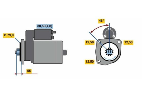 Startmotor SF74-L12V(R) Bosch