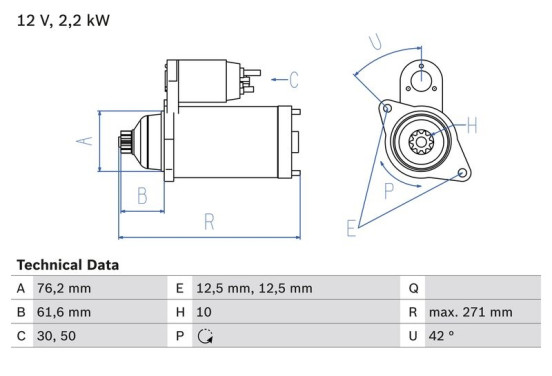 Startmotor 2027 Bosch