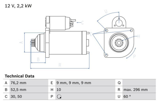 Startmotor 1634 Bosch