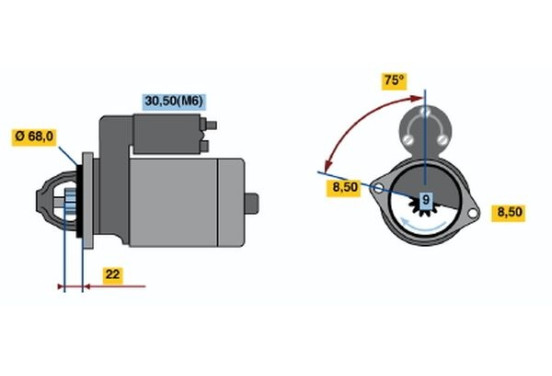 Startmotor R70-M1012V(R) Bosch