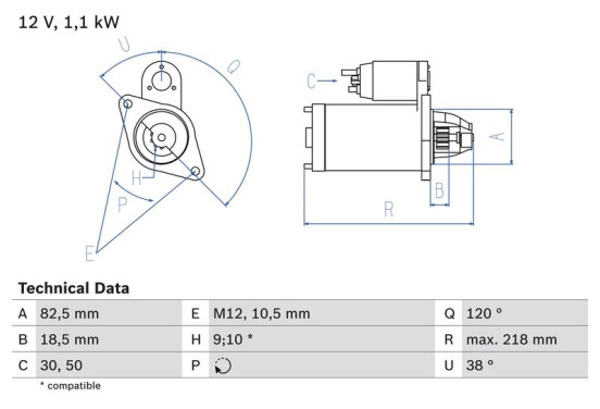 Startmotor 1628 Bosch