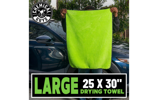 Serviette de séchage ultra-douce Chemical Guys Speed Mammoth Ultimate - Vert fluo 25 x 30 po, Image 2