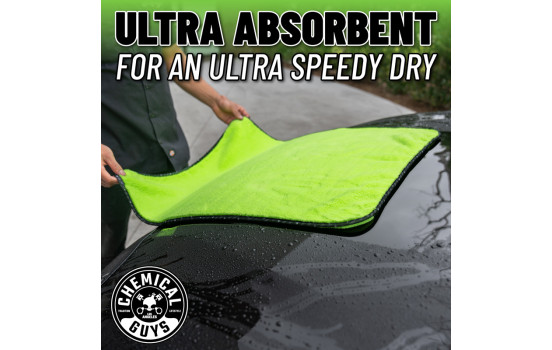 Serviette de séchage ultra-douce Chemical Guys Speed Mammoth Ultimate - Vert fluo 25 x 30 po, Image 4