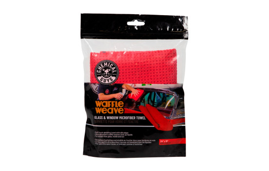 Serviette en microfibre gaufrée pour vitres et fenêtres Chemical Guys - Rouge 24 x 16 po, Image 4