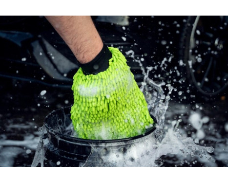 Gant de lavage en chenille vert clair, Image 4