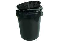 Seau de lavage de voiture 15L Noir + Couvercle + Grille