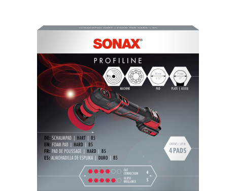 Sonax Disque de polissage dur 85mm rouge