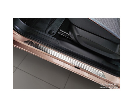 Seuils de porte en inox adaptés pour Fiat 500e Berlina 3 portes 2020- 2 pièces, Image 2