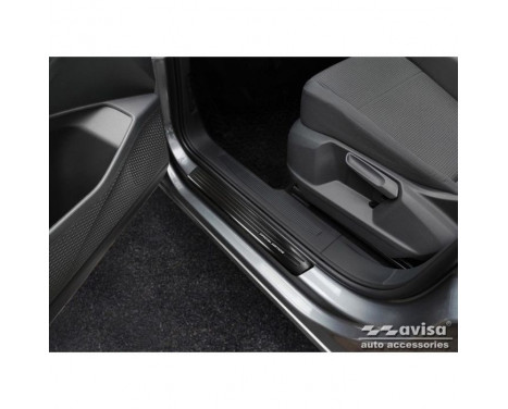 Seuils de porte Inox noirs adaptables à Volkswagen Caddy V 2020- - 'Special Edition' - 2 pièces, Image 2