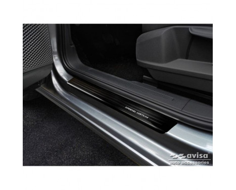 Seuils de porte Inox noirs adaptables à Volkswagen Caddy V 2020- - 'Special Edition' - 2 pièces