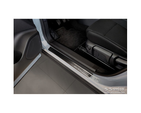 Seuils de portes Inox noirs adaptables pour Nissan Qashqai III 2021- - 'Special Edition' - 4 pièces