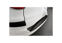 Protecteur de pare-chocs arrière en acier inoxydable noir pour Fiat 500L Facelift 2017- 'Ribs'