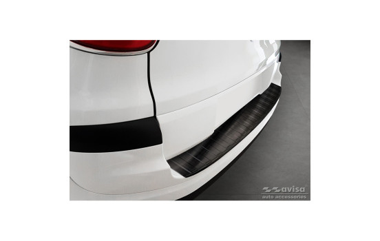 Protecteur de pare-chocs arrière en acier inoxydable noir pour Fiat 500L Facelift 2017- 'Ribs'