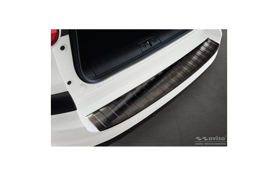 Protecteur de pare-chocs arrière en acier inoxydable noir pour Fiat 500L Facelift 2017- 'Ribs', Image 2
