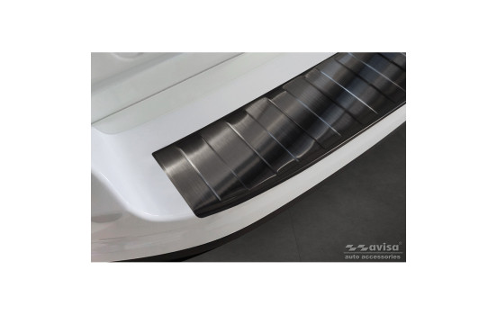 Protecteur de pare-chocs arrière en acier inoxydable noir pour Fiat 500L Facelift 2017- 'Ribs', Image 4