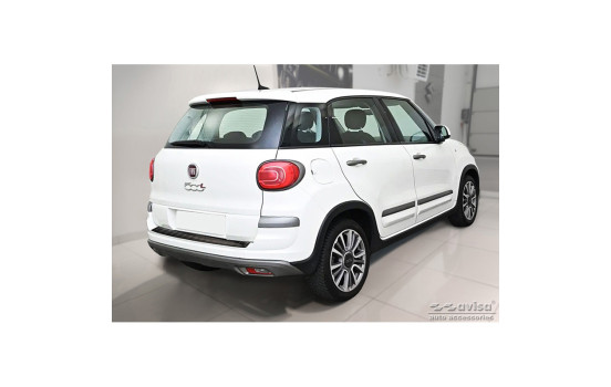 Protecteur de pare-chocs arrière en acier inoxydable noir pour Fiat 500L Facelift 2017- 'Ribs', Image 5