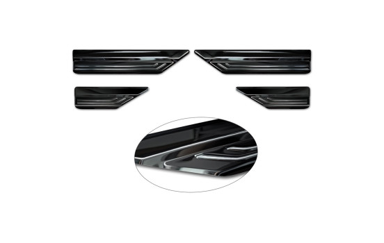 Seuils de porte en acier inoxydable noirs sur mesure pour Lexus NX II 2021 - 'Lines' - 4 pièces, Image 5